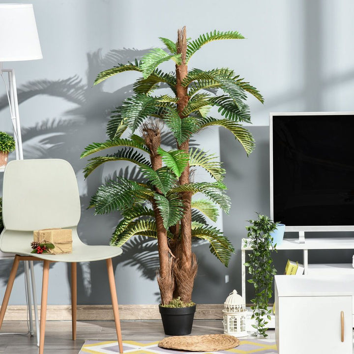 Artificial Fern Tree Leaves with Nursery Pot, Fake Plant 
