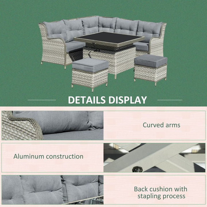  PE Rattan Wicker Sofa Set Sectional Conversation Furniture Set