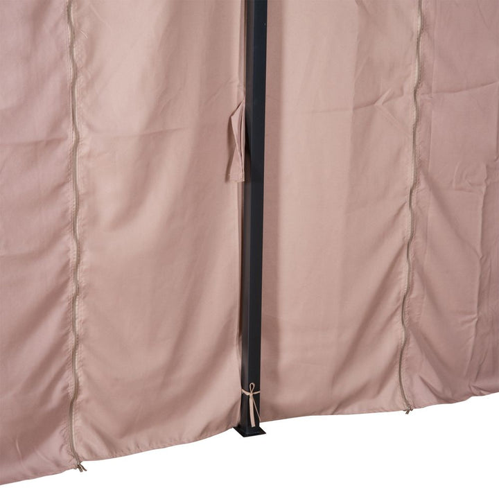 Outsunny Pavilion Steel Frame Garden Gazebo Khaki