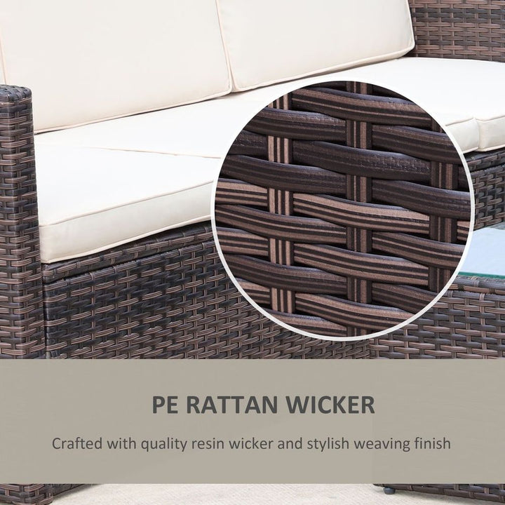 PC Outdoor Patio Furniture Set Wicker Rattan -Seater Sofa Chair Couch Brown