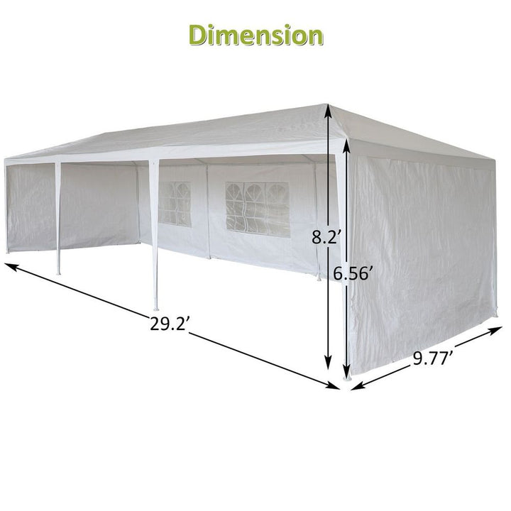  x ft Garden Party Event Tent for Gatheration, Outdoor Gazebo Shaded Pergola with Walls, White