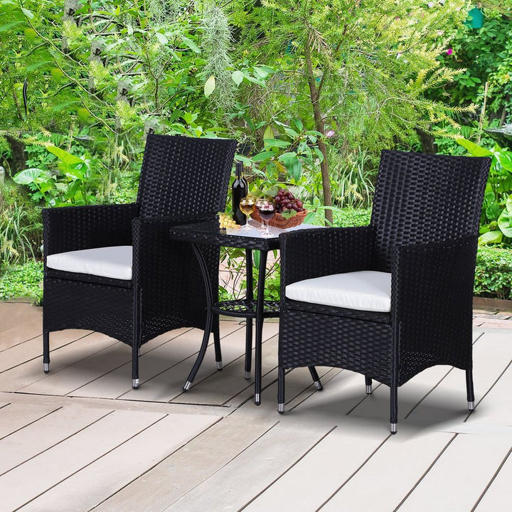  Rattan Bistro Set: x Table, x Chairs