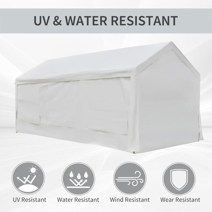  x Car Tent Outdoor Car Canopy Shelter Water-Resistant Sidewall White