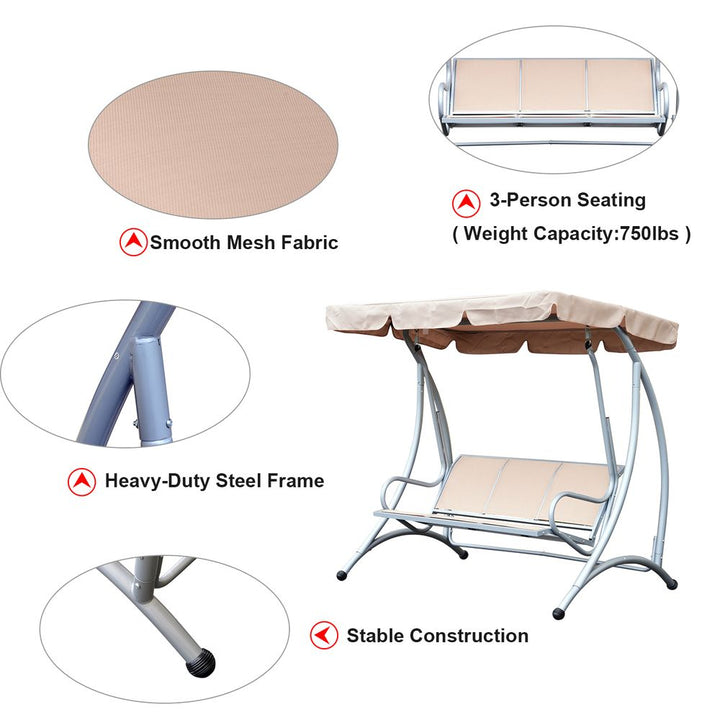 Garden Swing Chair, -Seater-Beige