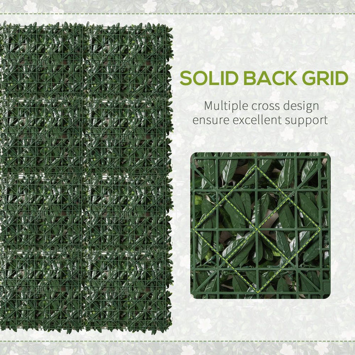  Artificial Boxwood Panel Faux Rhododendron Greenery Backdrop Outsunny