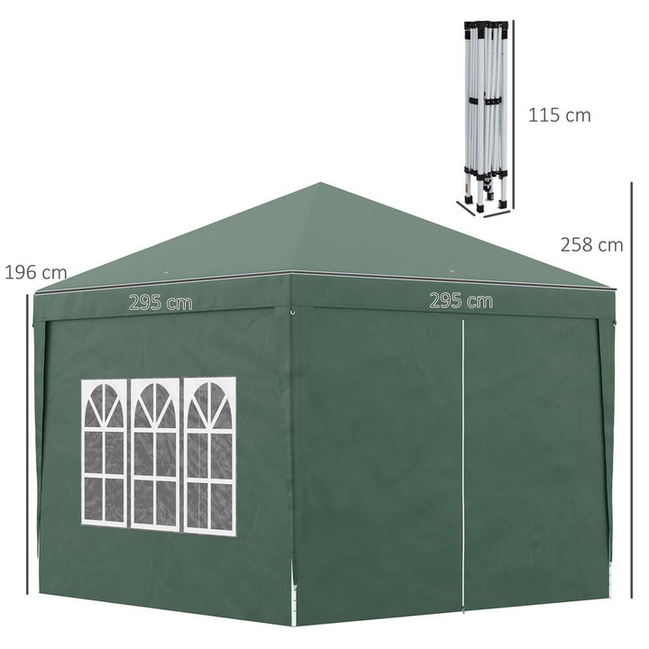 Outsunnyxm Pop Up Gazebo Party Tent Canopyarquee with Storage Bag Green