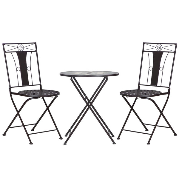 -Piece Patio Bistro Set w/osaic Round Table and Armless Chairs