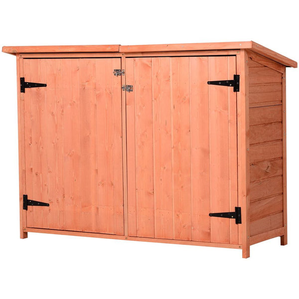 Fir Wood Garden Storage Shed Double Door 