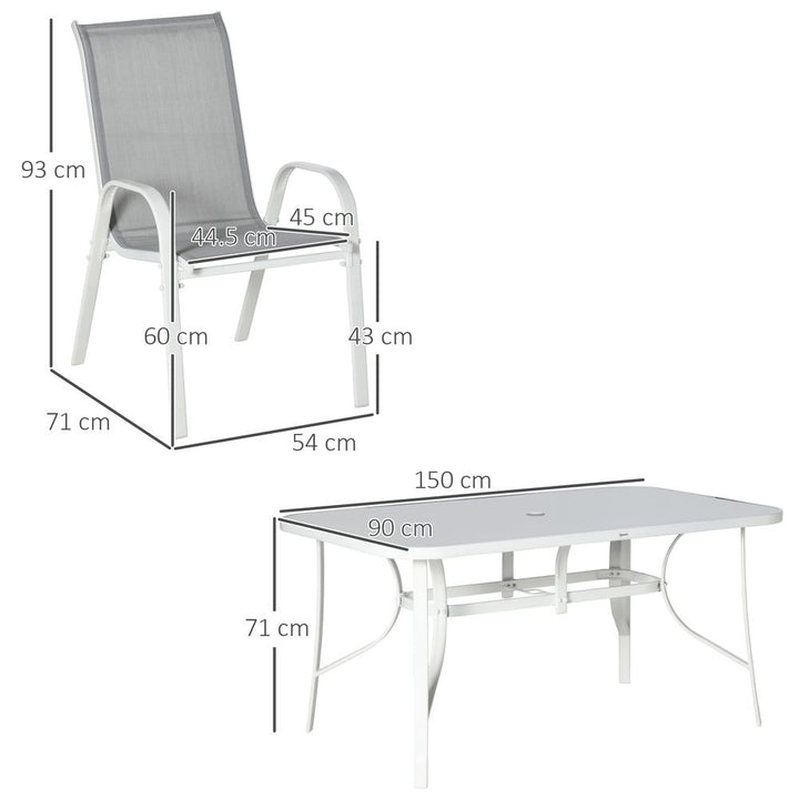  Piece Garden Dining Set Seater Outdoor Patio Furniture Grey