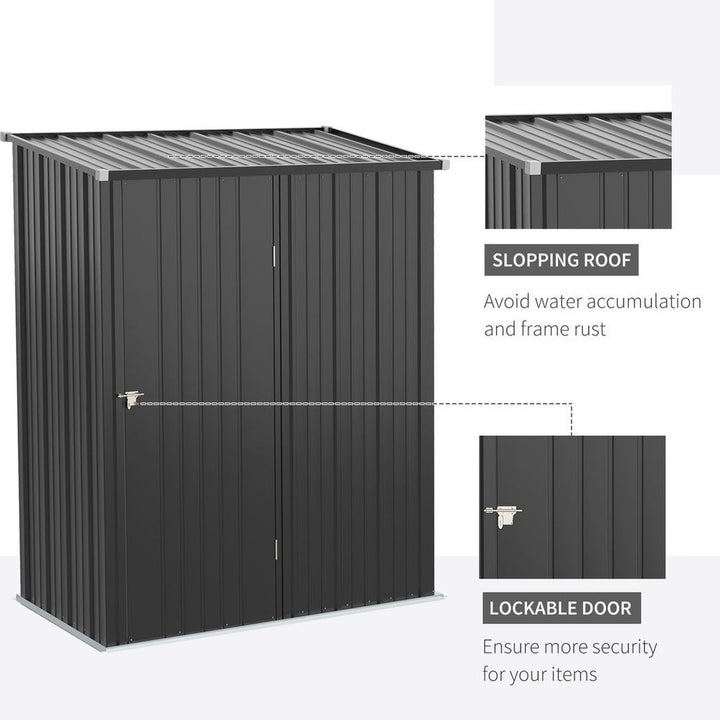 Outdoor Storage Shed Steel Garden Shed w/ Lockable Door for Backyard Patio Lawn