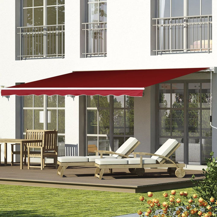 Manual Retractable Sun Shade Patio Awning Outdoor Deck Canopy Shelter, .mxm