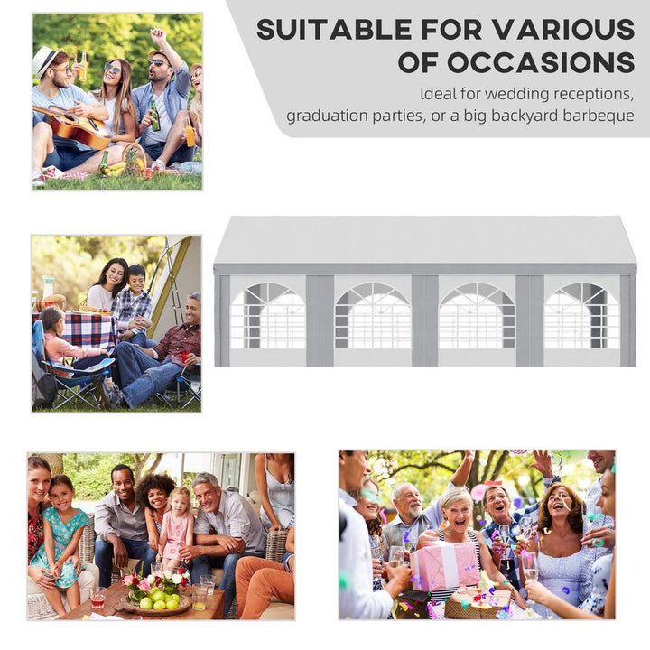  x Party Tent,arquee Gazebo with Sides, Eight Windows and Double Doors