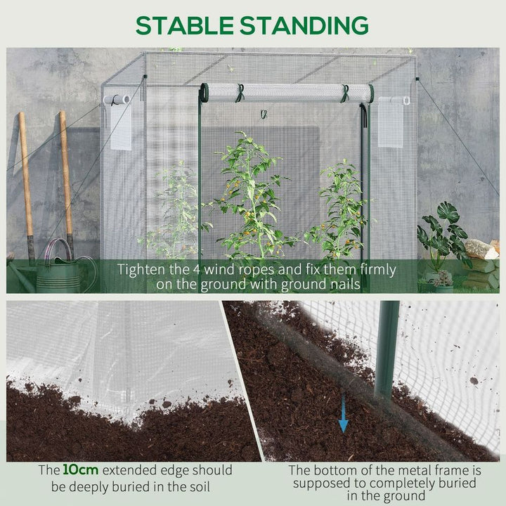 Outsunny Walk-in Garden Greenhouse Plant Warm House w/ Roll Up Door