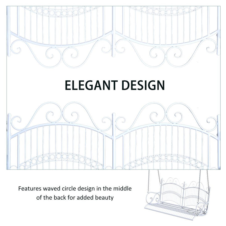 Outsunnyetal -Seater Outdoor Garden Swing Bench White
