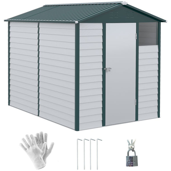 x' Galvanizedetal Garden Shed Tool Storage Shed for Backyard Patio