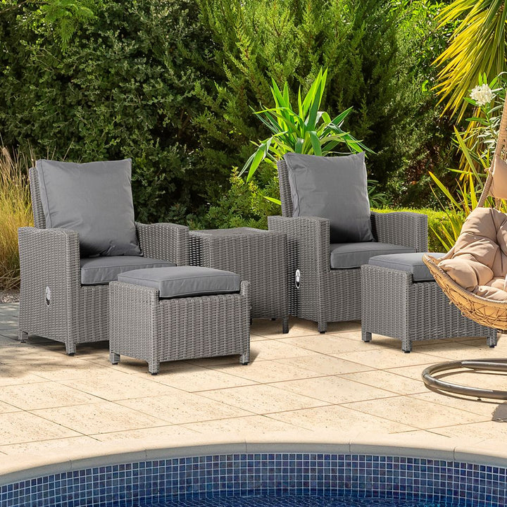  Seater Outdoor PE Rattan Patio Furniture TableOlefin Cushion