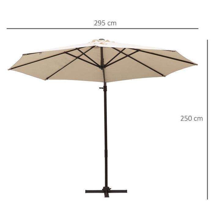 m Cantilever Aluminium Frame Outdoor Garden Parasol