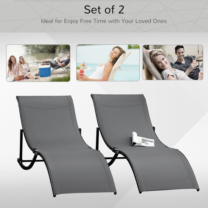 Set of S-shaped Zero Gravity recliners Dark Grey