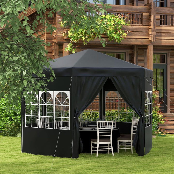 Outsunny .m Outdoor Gazebo Canopy Party Tent with Removable Side Walls