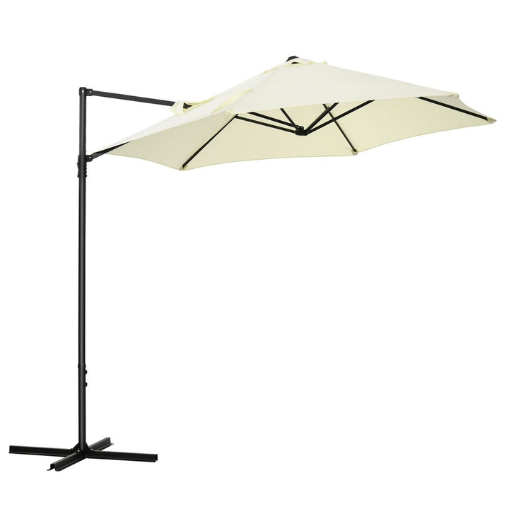 .M Garden Cantilever Parasol W/ Rotation and Cross Base, Beige