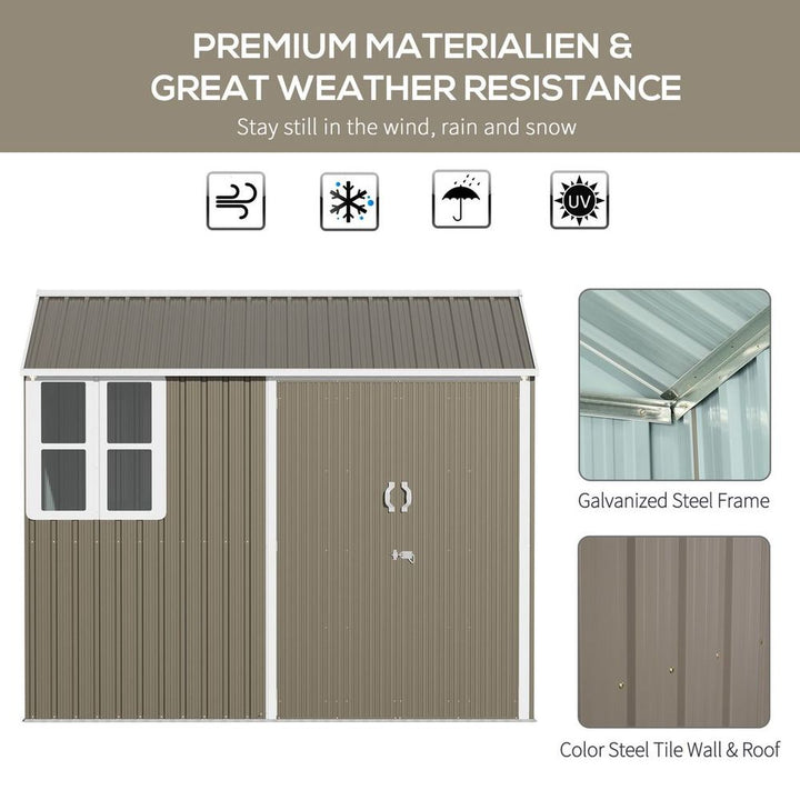 Outsunny xftetal Garden Shed Outdoor Storage Shed w/ Doors Window, Grey