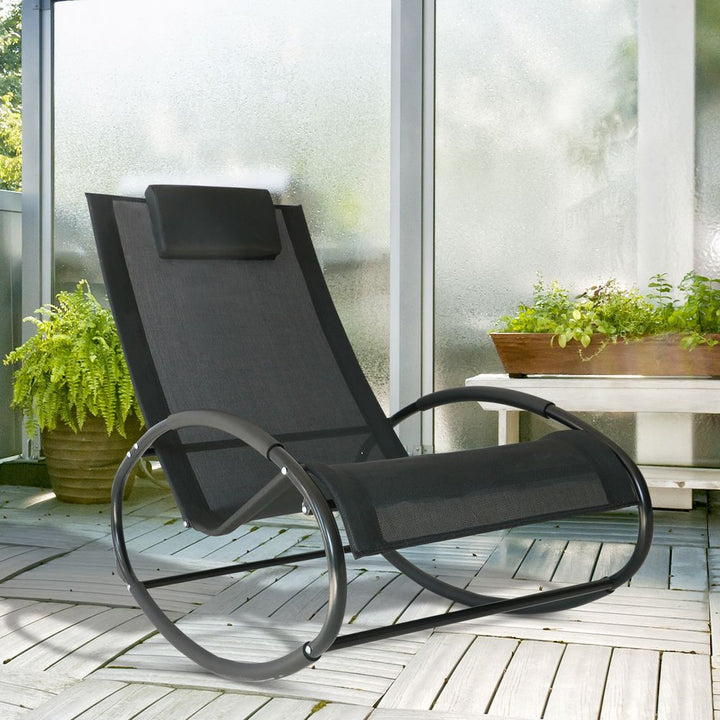 Outsunny Orbital Zero Gravity Rocking Chair, H 