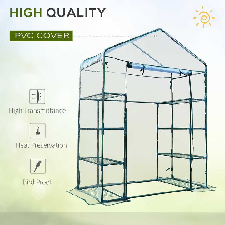  Tiers Shelvesetal Frame Walk in Portable Greenhouse 