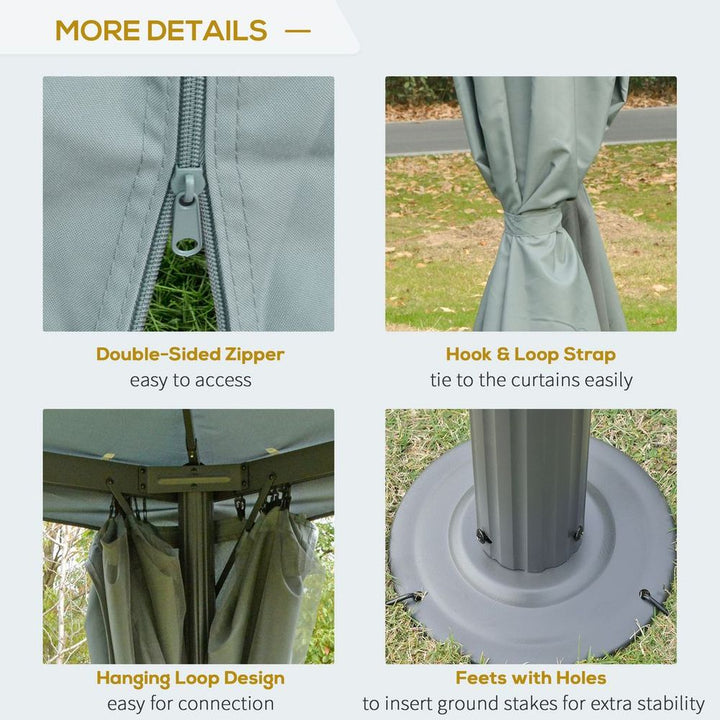 (m) Outdoor Gazebo Canopy Party Tent Aluminum Frame with Sidewalls