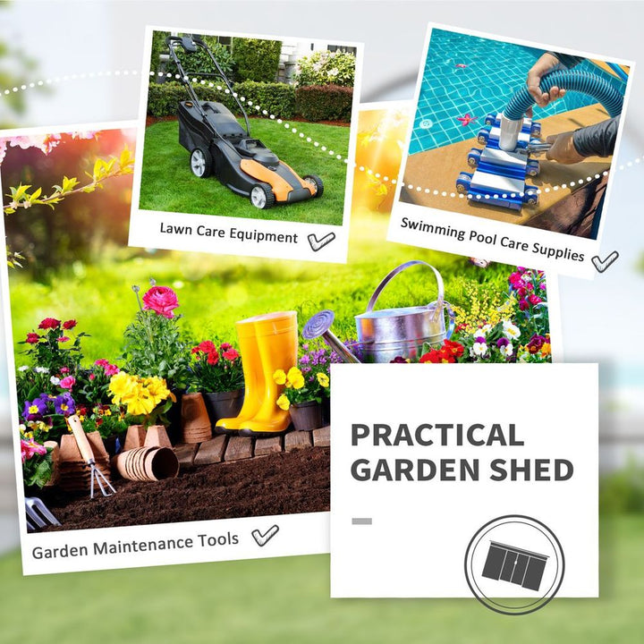 x' Galvanizedetal Garden Shed Tool Storage Shed for Backyard Patio
