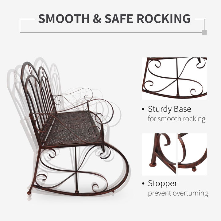 Rocking Chair Swing Bench Loveseatetal Bronze Garden Outdoor