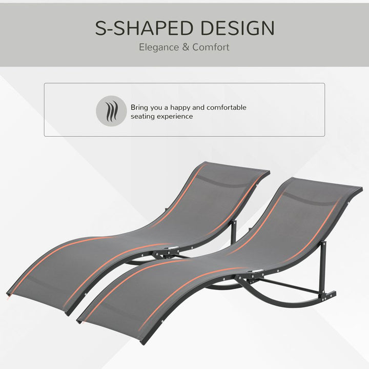 Set of S-shaped Zero Gravity recliners Dark Grey