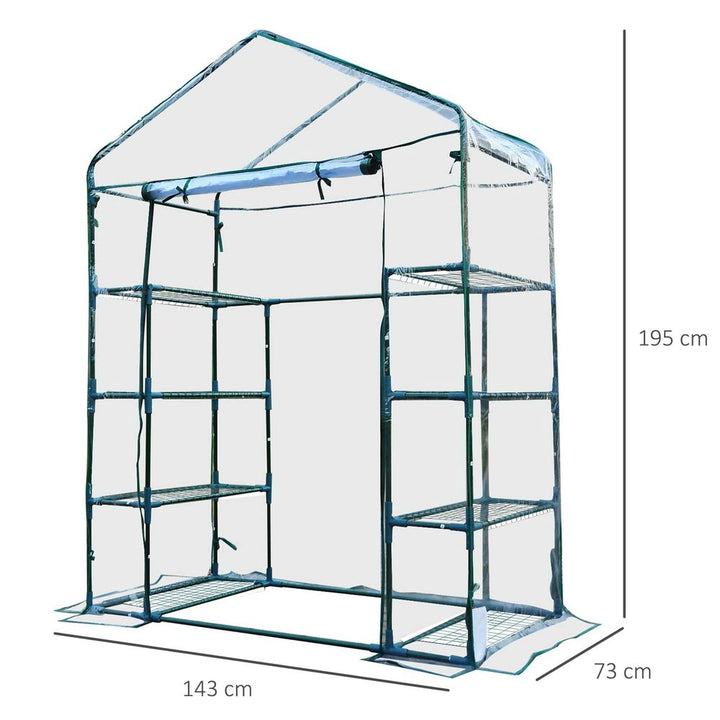  Tiers Shelvesetal Frame Walk in Portable Greenhouse 