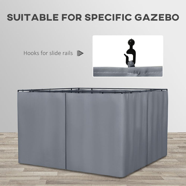 Replacement Gazebo Curtain -Panel Sidewalls XM Dark Grey