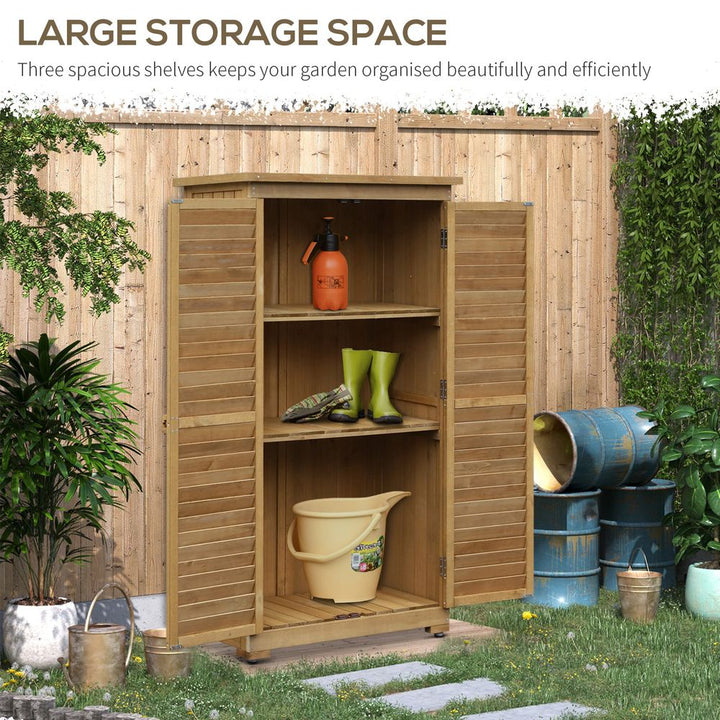 Wooden Garden Storage Shed Unit, -Tier Shelves Tool Cabinet Organizer