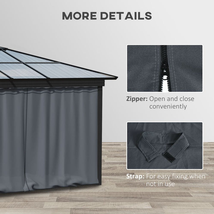 Replacement Gazebo Curtain -Panel Sidewalls XM Dark Grey