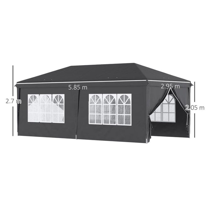  x Pop Up Gazebo Height Adjustable Party Tent w/ Storage Bag Black