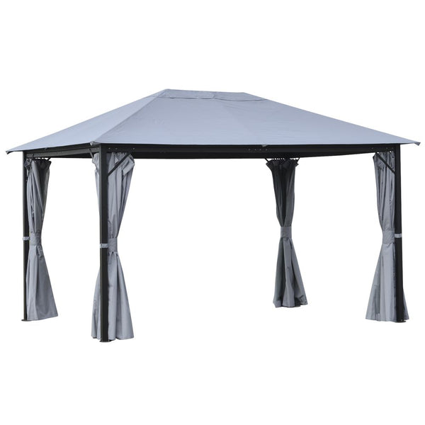  x Gazebo Canopy Party Tent Garden Curtains, Net Sidewalls, Grey