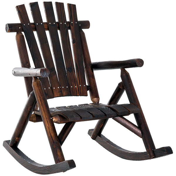 Rustic Outdoor Patio Adirondack Rocking Chair Patio Furniture Porch Rocker Fir