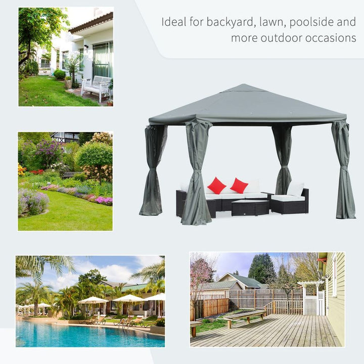 (m) Outdoor Gazebo Canopy Party Tent Aluminum Frame with Sidewalls