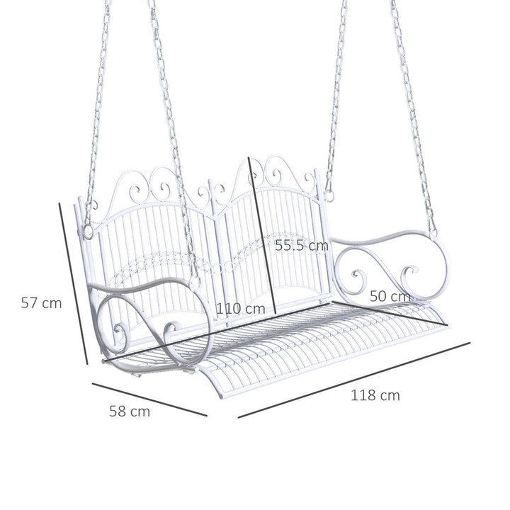 Outsunnyetal -Seater Outdoor Garden Swing Bench White
