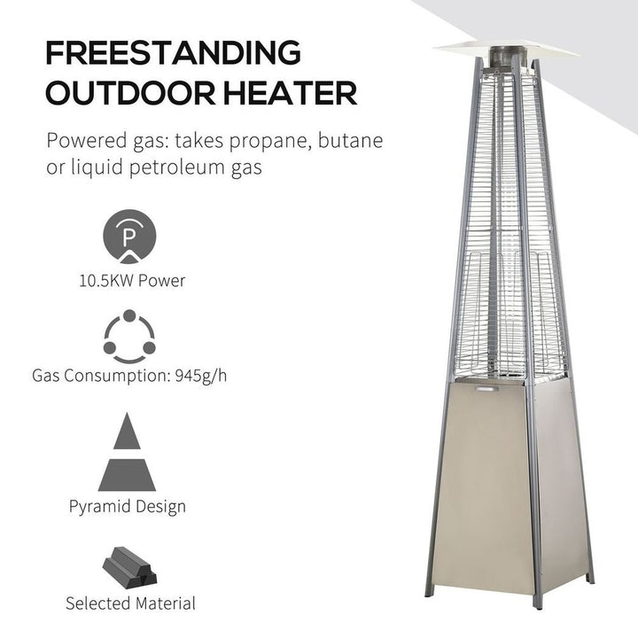 .KW Patio Gas Heater Outdoor Pyramid Propanes Heater w/ Cover