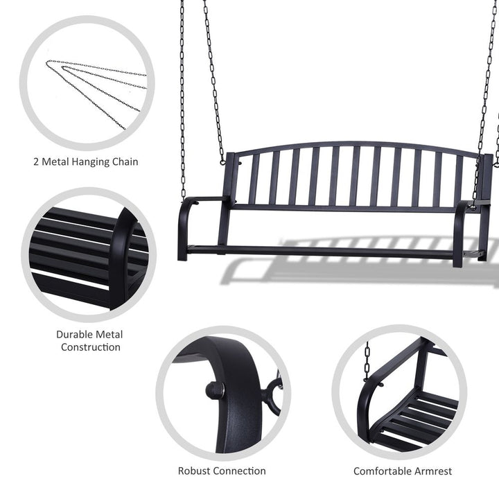 Metal -Seater Outdoor Swing Chair Black