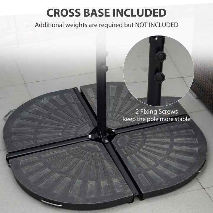 .M Garden Cantilever Parasol W/ Rotation and Cross Base, Beige