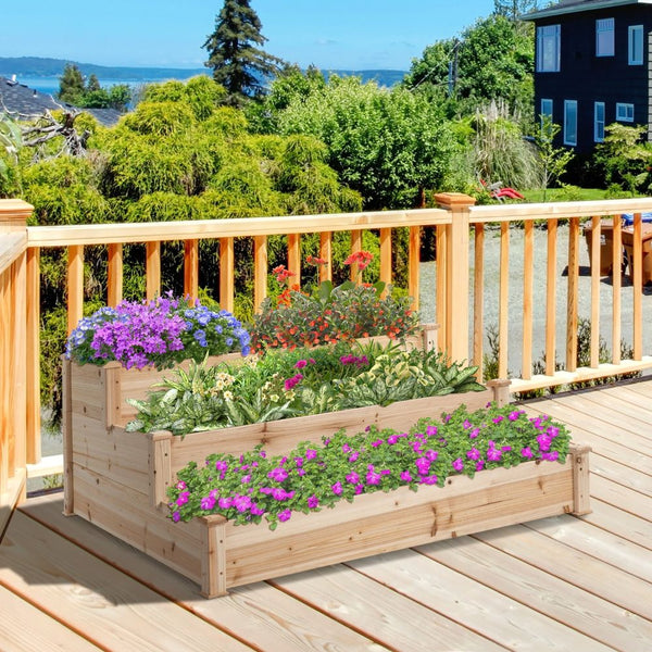Wooden Raised Bed -Tier Planter Kit Elevated Plant Box 