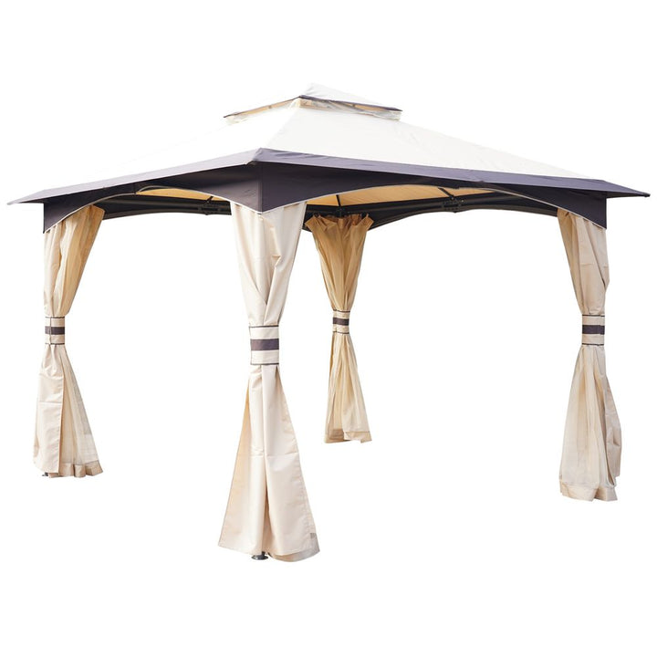  x ' Outdoor Patio -Tier Roof Gazebo Canopy Steel Frame w/esh Sidewalls