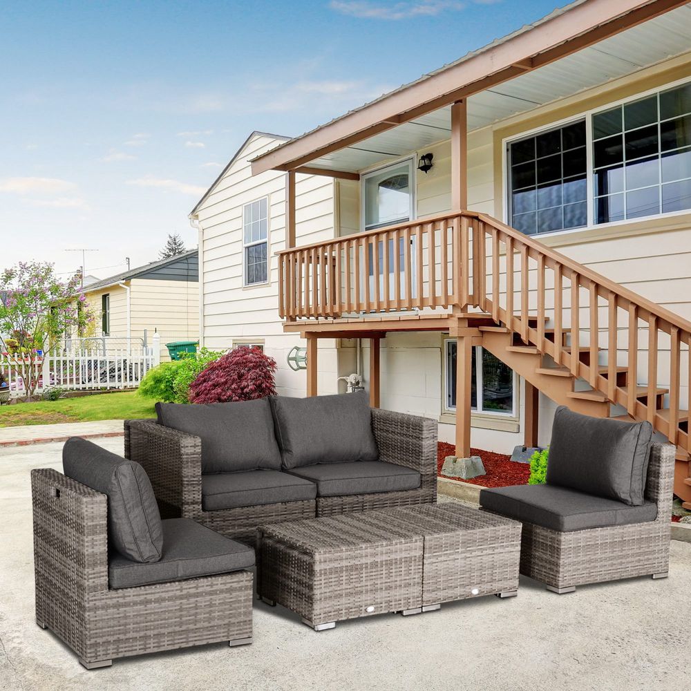 6 Seater Sofa & Coffee Table Rattan Outdoor Garden Furniture Set