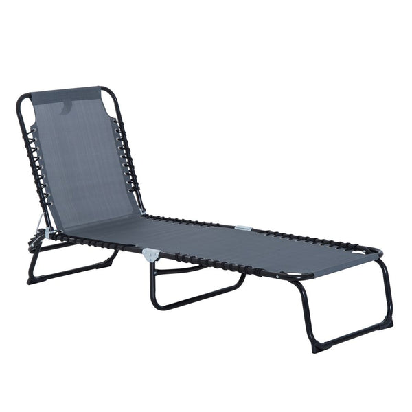 Foldable Sun Lounger Deck Beach Reclining Seat Bed Garden Chair Outsunny