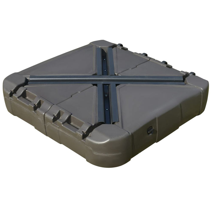 Square Cantilever Patio Umbrella Base Water or Sand Filled with Wheels Crossbar