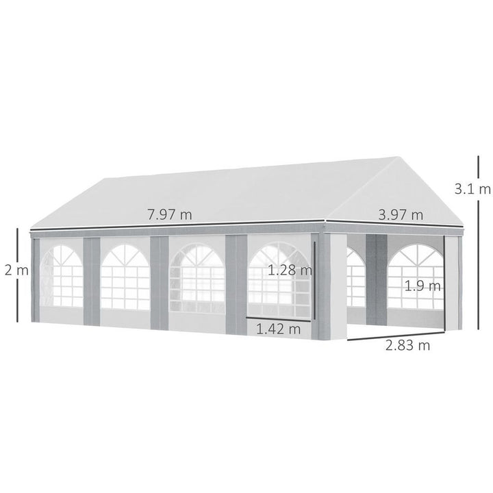  x Party Tent,arquee Gazebo with Sides, Eight Windows and Double Doors