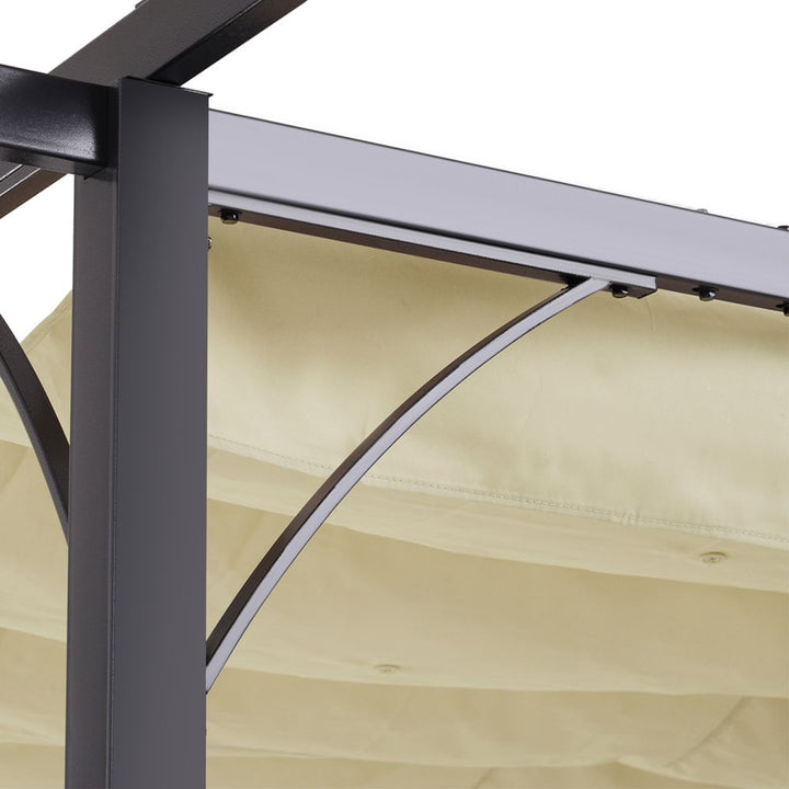xm Outdoor Pergolaetal Gazebo Porch Awning Retractable Canopy Outsunny